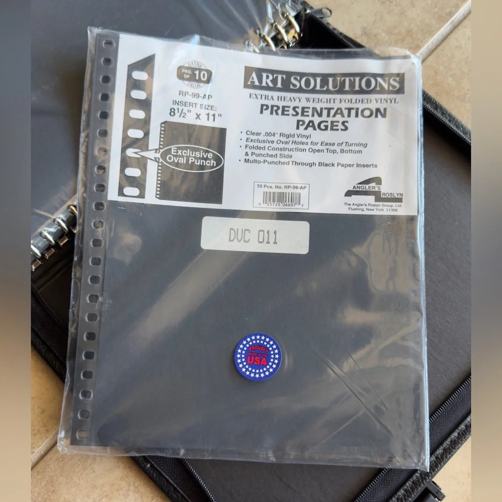 New Black Presentation Portfolio with 10 extra pages 8.5x11